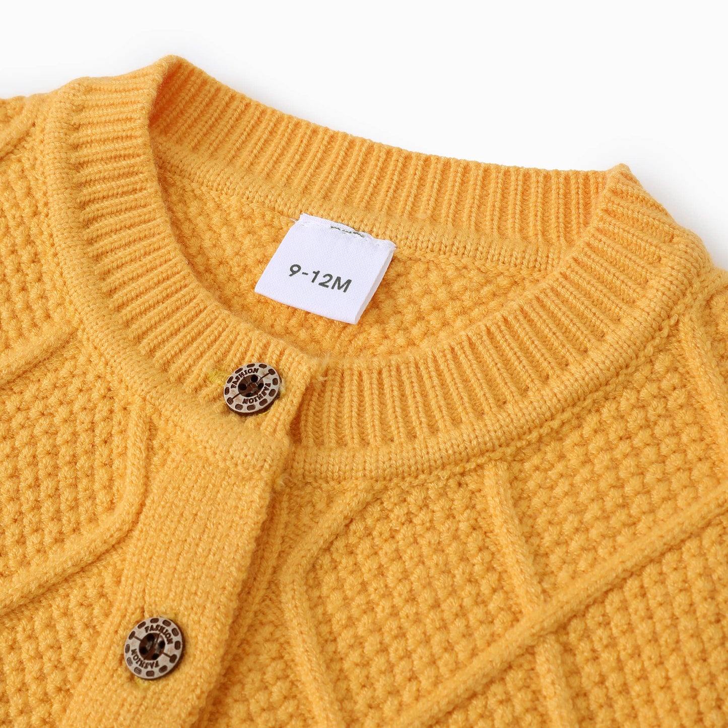 Baby Textured Sweater Jacket: Yellow / 3-6 Months