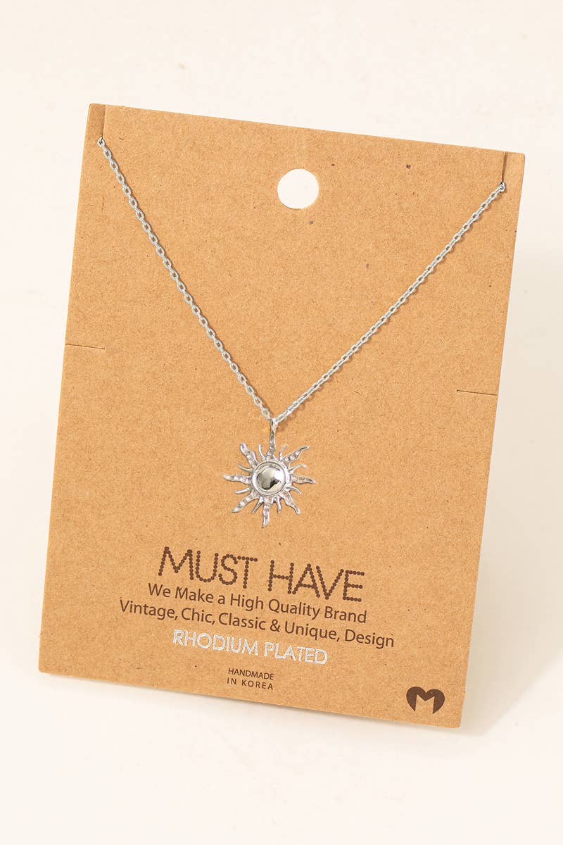 Mini Sun Pendant Necklace: G