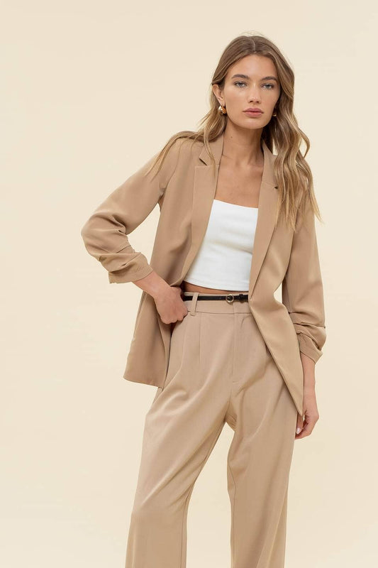 Madison 3/4 Ruched Sleeve Blazer