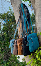 Load image into Gallery viewer, Cowhide Leather Crossbody: Brown
