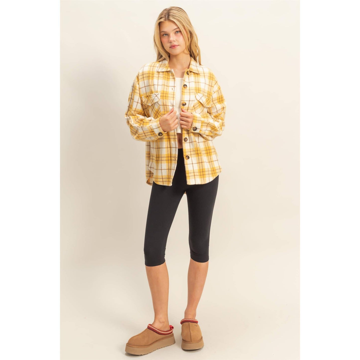Alexandra Yellow Plaid Shacket
