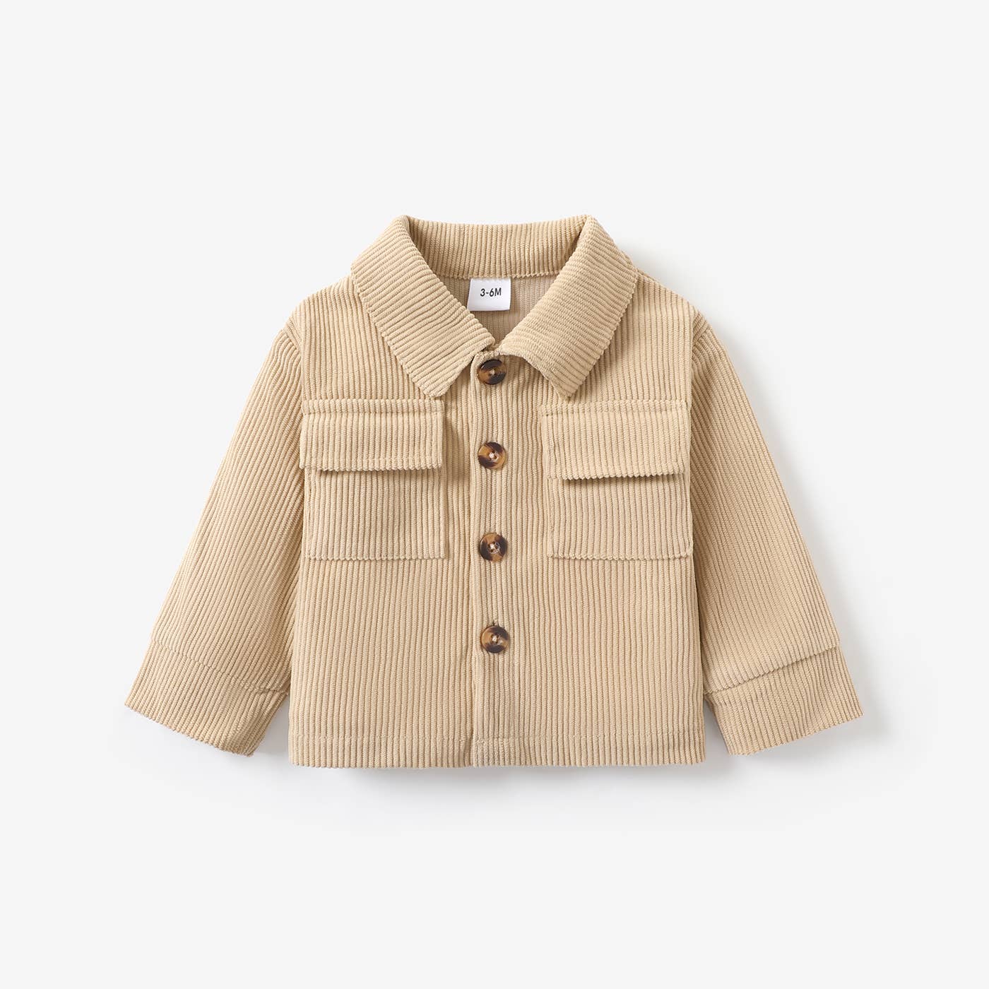 Baby Girl/Boy Classic Solid Color Long Sleeve Coat: Brown / 9-12 Months