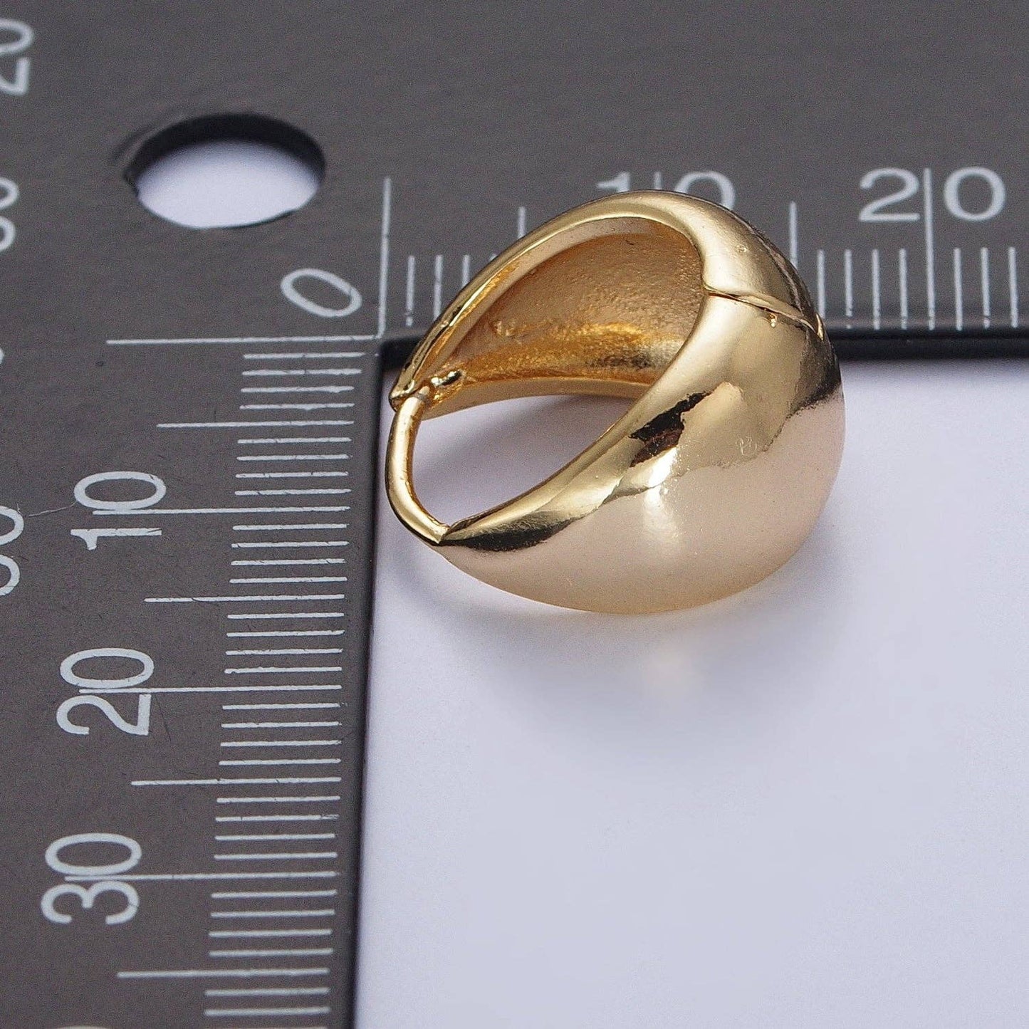 24K Gold Filled Wide Chubby Band Huggie Earrings