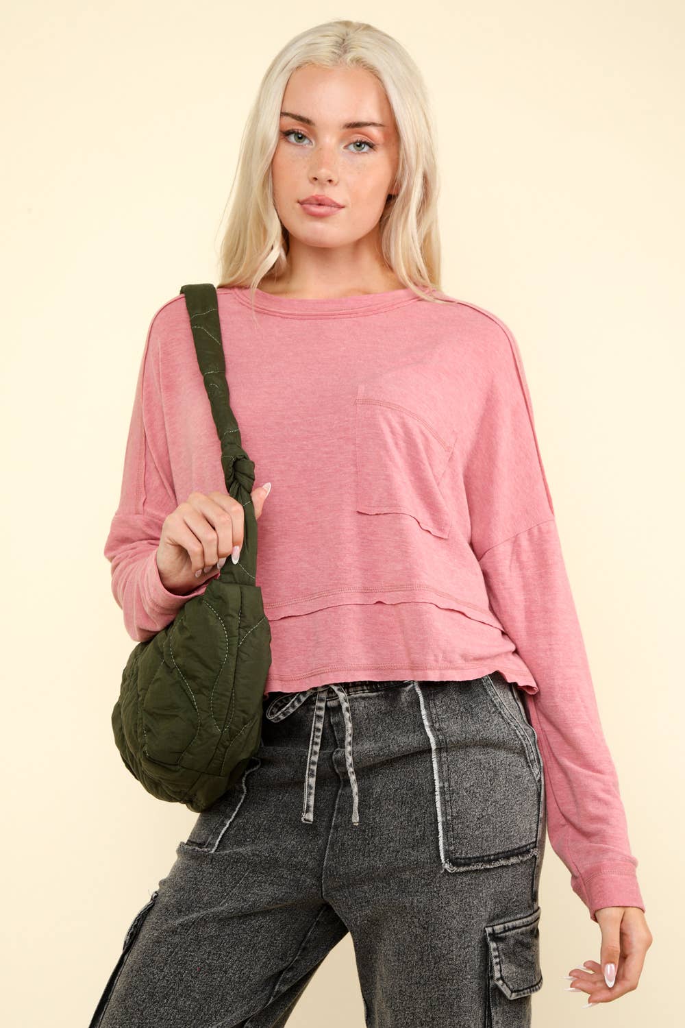 Amanda Oversized Knit Top: Pink