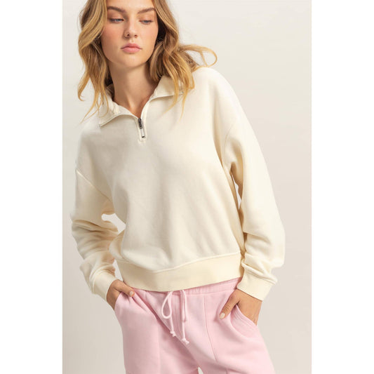 Callie Half Zip Vanilla Cream Pullover