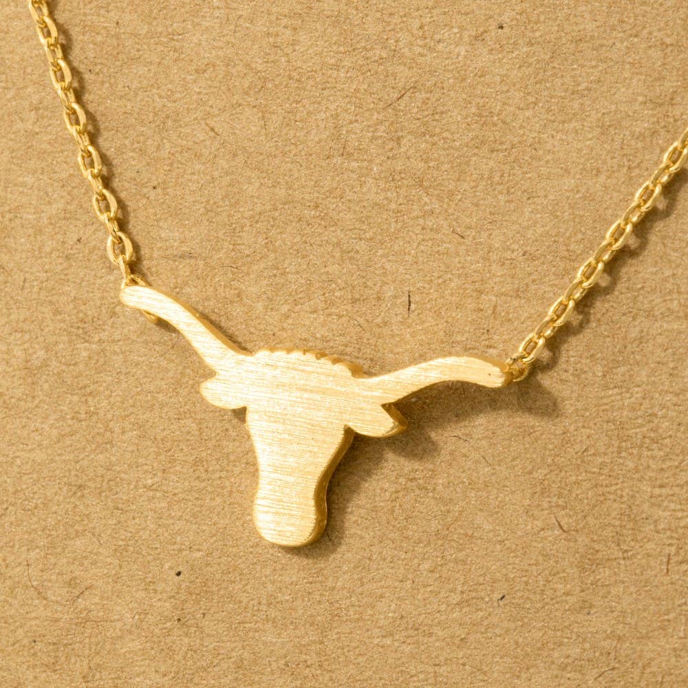 Dainty Bull Head Pendant Necklace: G