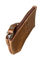 Load image into Gallery viewer, Genuine Leather Cosmetic Bag/Clutch Purse: Light Brown
