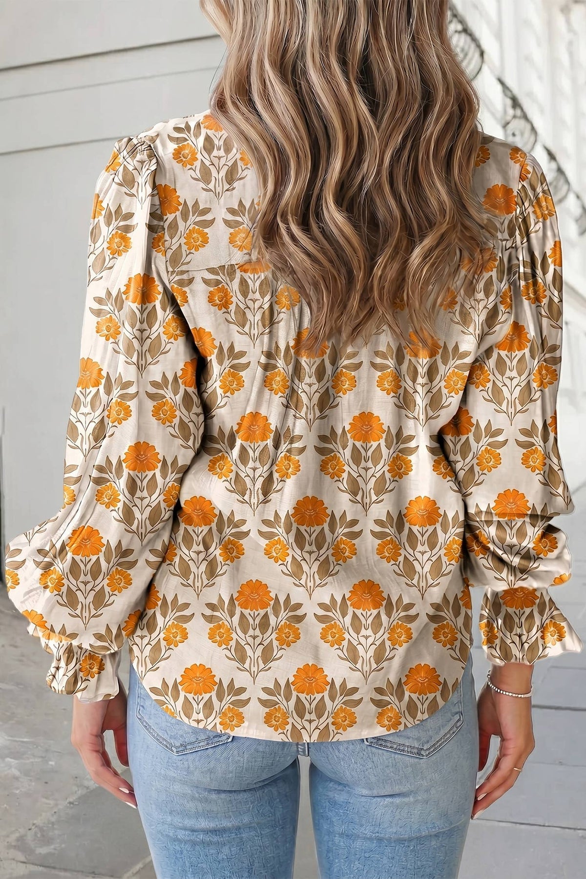 Tessa Floral Print V-Neck Tunic Top