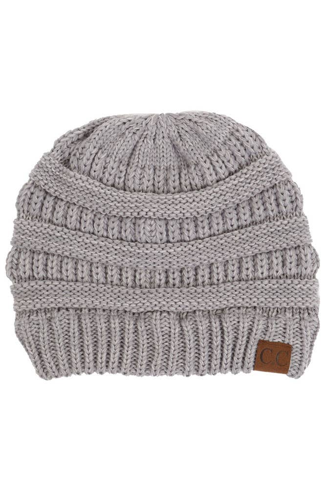 C.C Two Tone Color Knit Beanie: 005