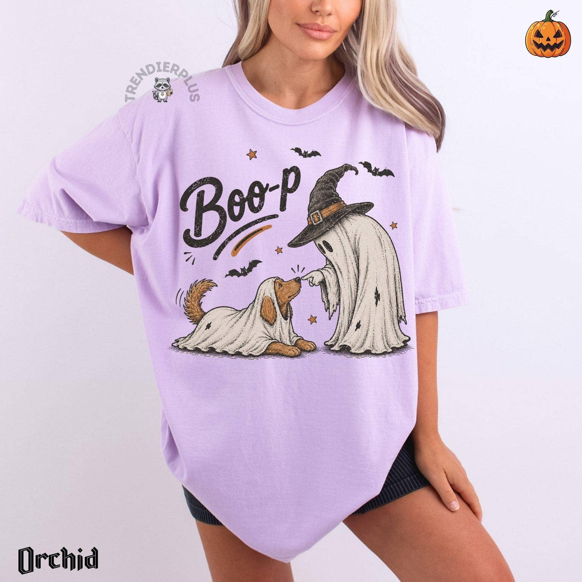 Comfort Colors Boo-p Ghost Dog Tee, Spooky Season Pet Owner: Yam / 2XL