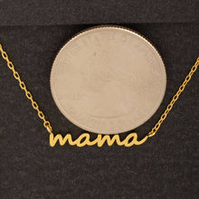 Load image into Gallery viewer, Secret Box Gold Dipped Dainty Mama Pendant Necklace: GD
