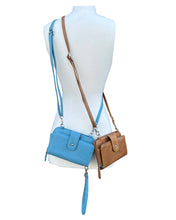 Load image into Gallery viewer, Genuine Leather Phone Pouch With Shoulder Strap: Light Brown
