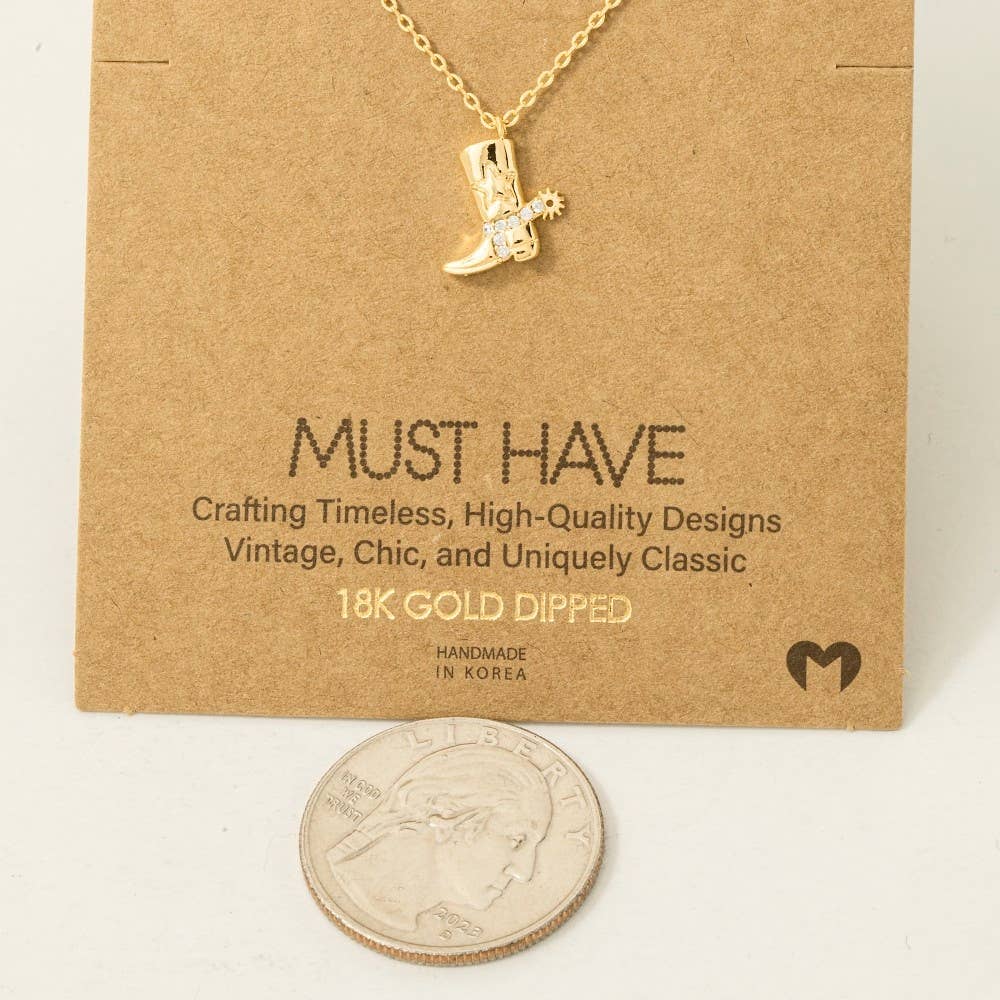 Cowboy Boots Pendant Necklace: G