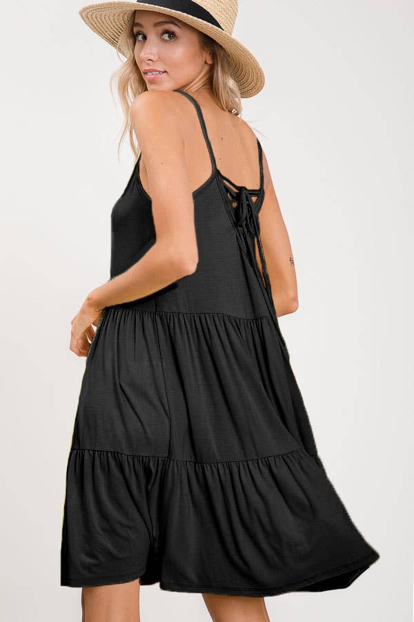 Bailey Black Casual Tiered Dress