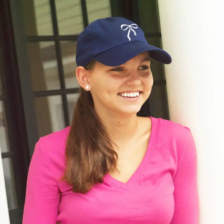 Bow Embroidered Cap - 3 Colors