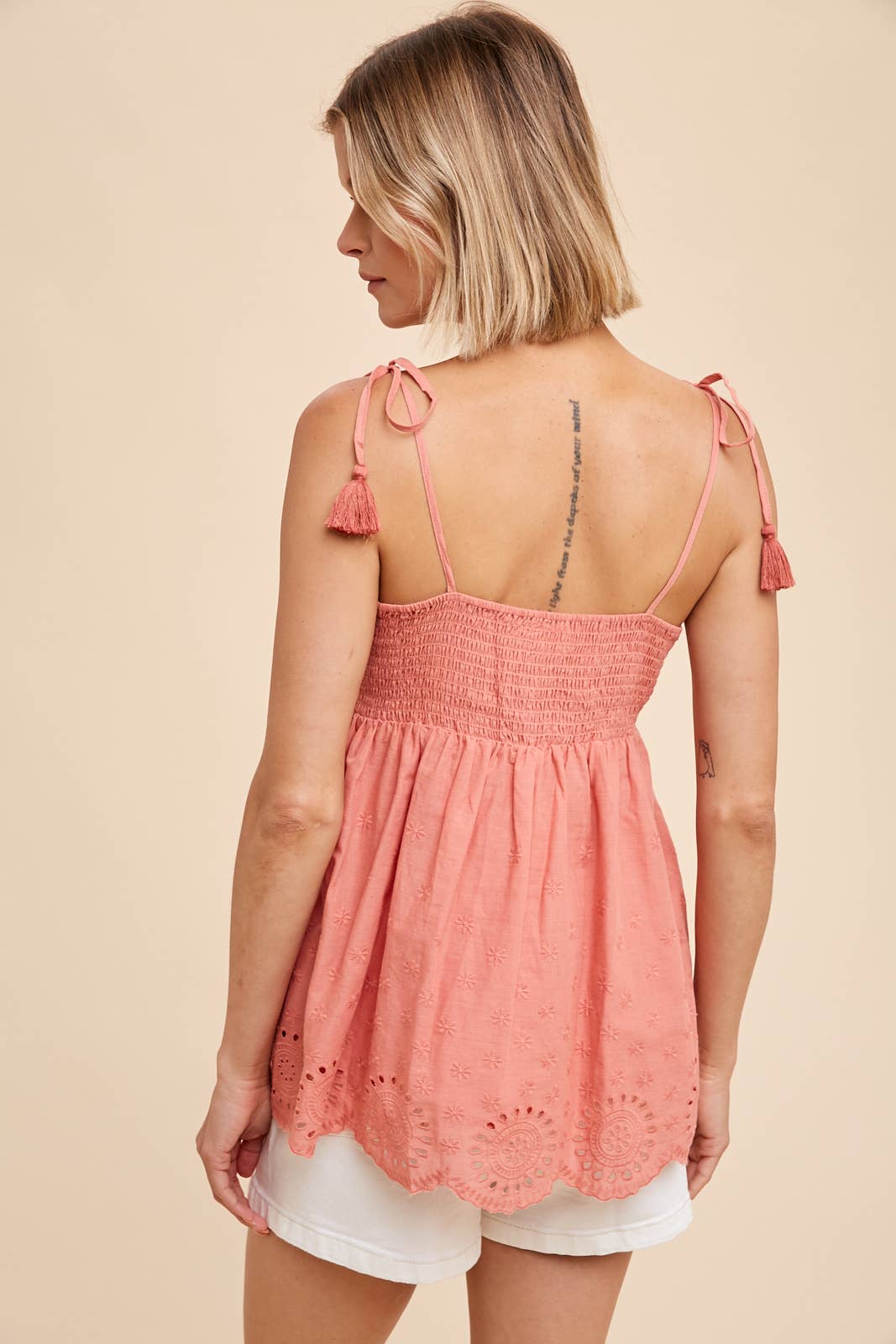 Layten Tassle Tie Cami - Coral