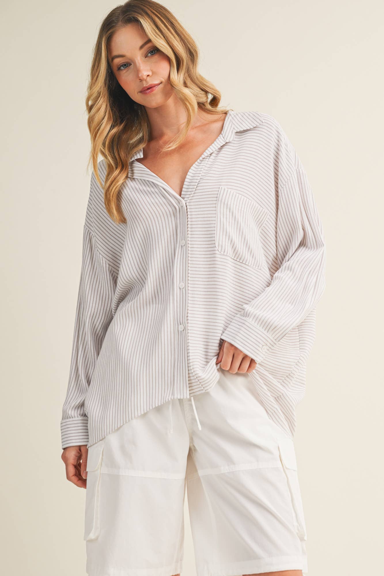 Sayla Striped Button Down