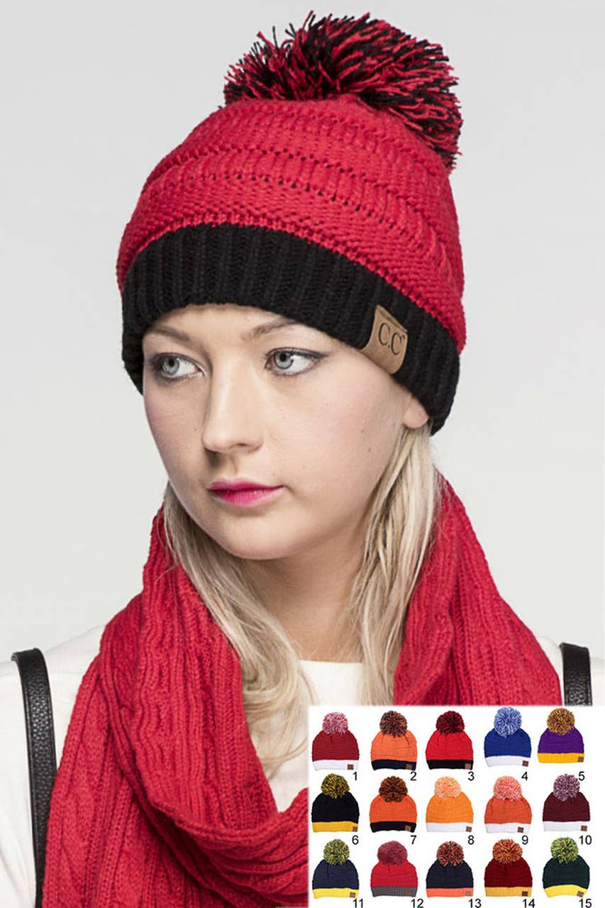 C.C Team College Color Game Day Beanie: 14. Maroon/Gold