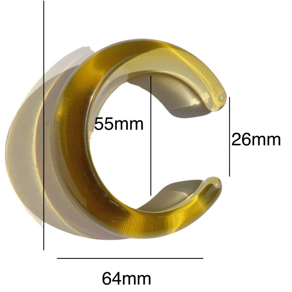 Thin Open Cuff Acrylic Bracelet for Petite Women_CWMM3095: OLIVE / (OS) 1