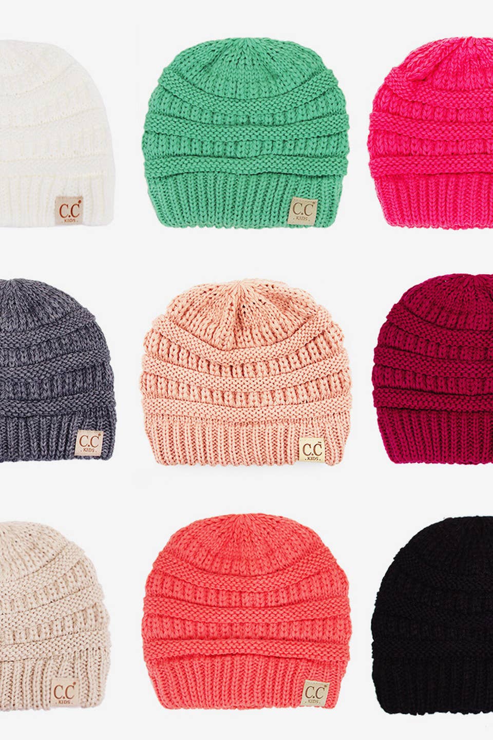 C.C Kids Solid Classic Knit Beanie: Indi Pink