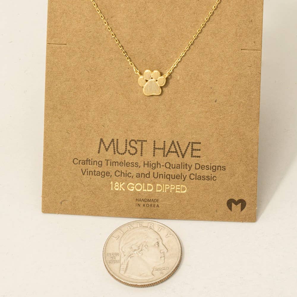 Mini Paw Print Charm Necklace: G