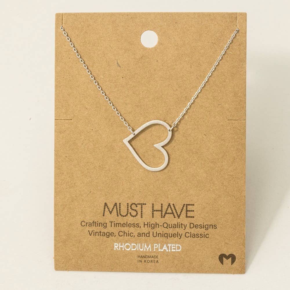 Heart Cutout Pendant Necklace: G