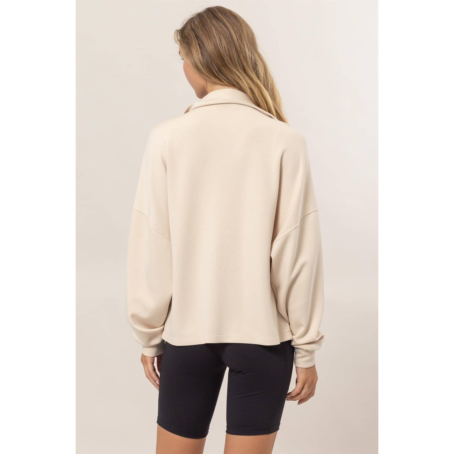 Lydia Lightweight High Neck Zip-Up Jacket: Alpaca