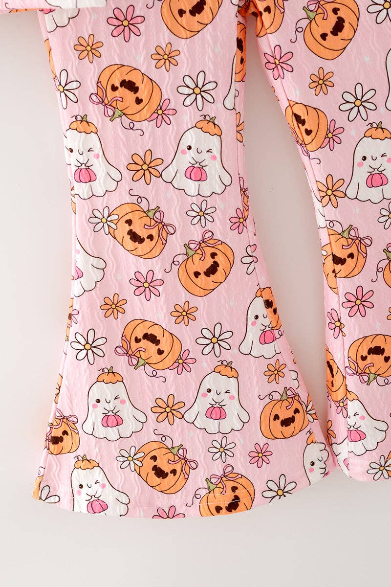 Pumpkin & ghost printed girls 2 piece set. OFG63144 AMY: 2XS