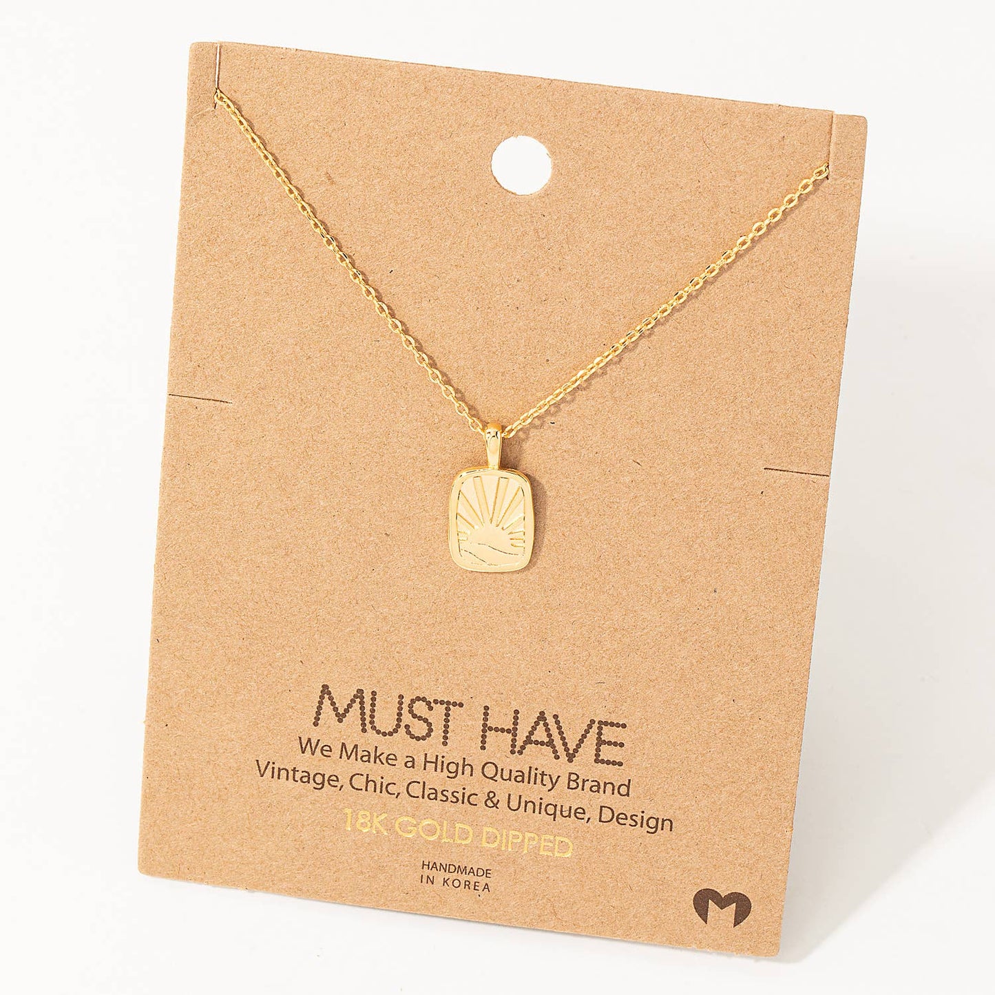 Sun Rise Pendant Necklace: G