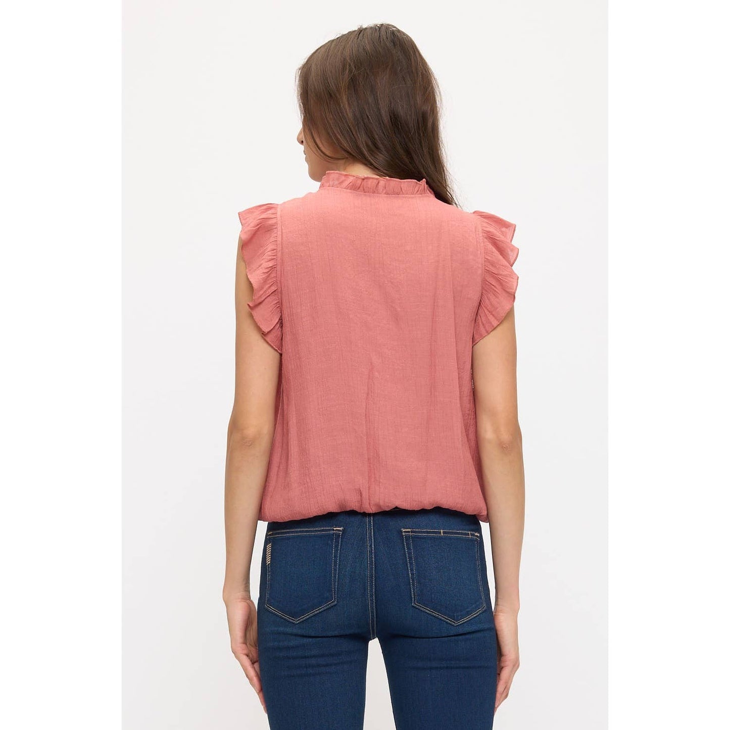 Vanessa Crochet Smocking Tank - Mauve