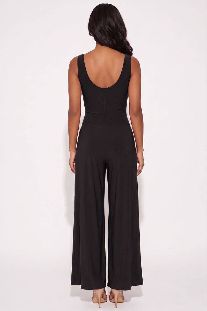 Whitney Wide Leg Jumpsuit - Black