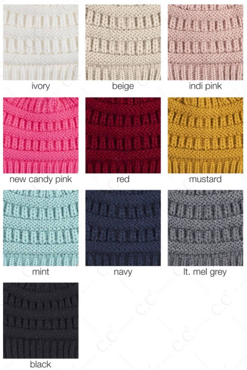 C.C Kids Knit Beanie with Fuzzy Lining Inside: Light Melange Gray