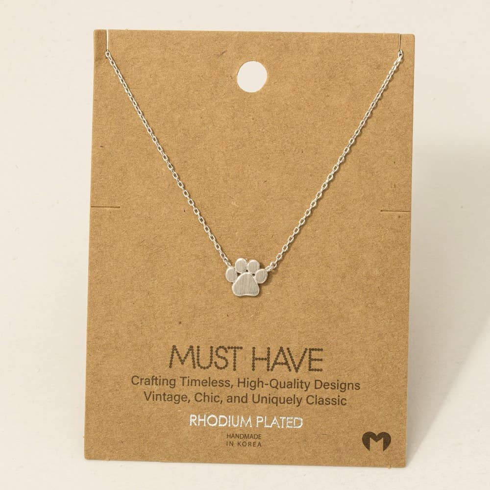Mini Paw Print Charm Necklace: G