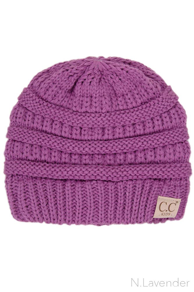C.C Kids Solid Classic Knit Beanie: Black
