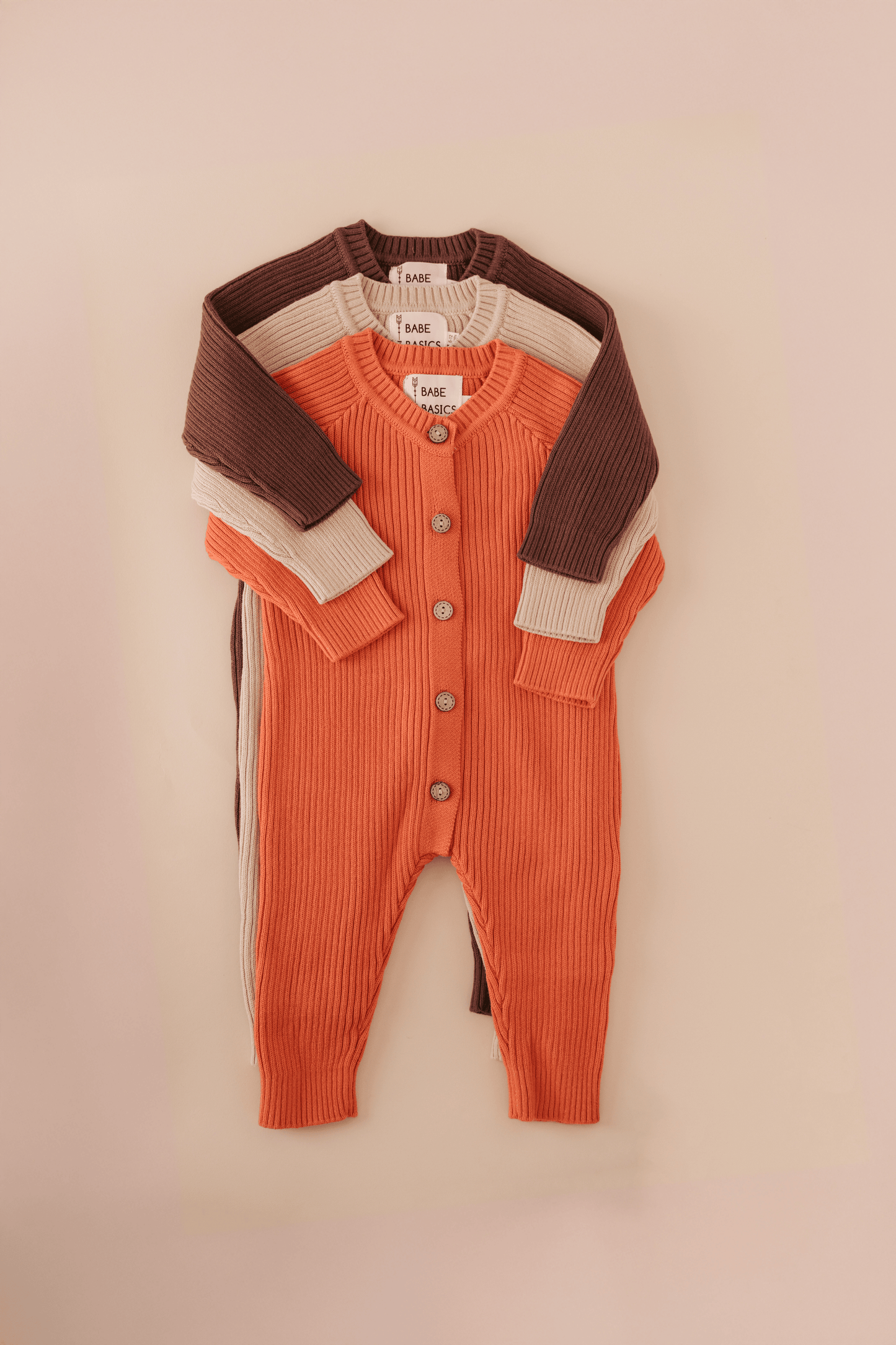 Everyday Ribbed Baby Romper: RUSSET / 18-24M