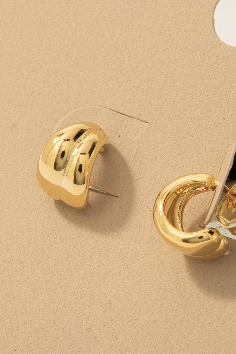 Gold Dipped Wide Layered Hoop Earrings: G