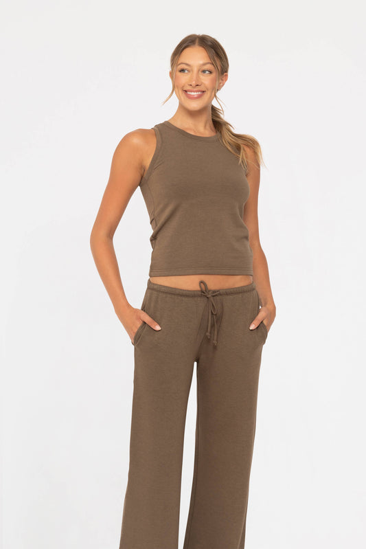 Mono B Keyhole Lounge Tank Top - Java