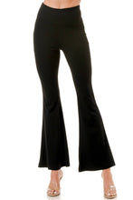 Load image into Gallery viewer, Wide Waist Black Yoga Flare Pants
