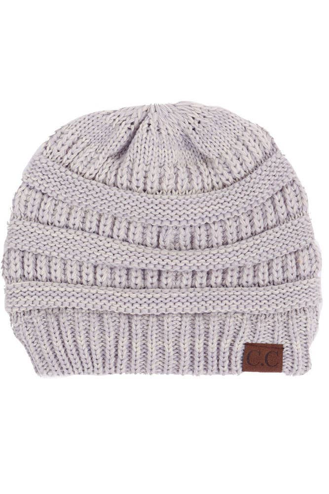 C.C Two Tone Color Knit Beanie: 005