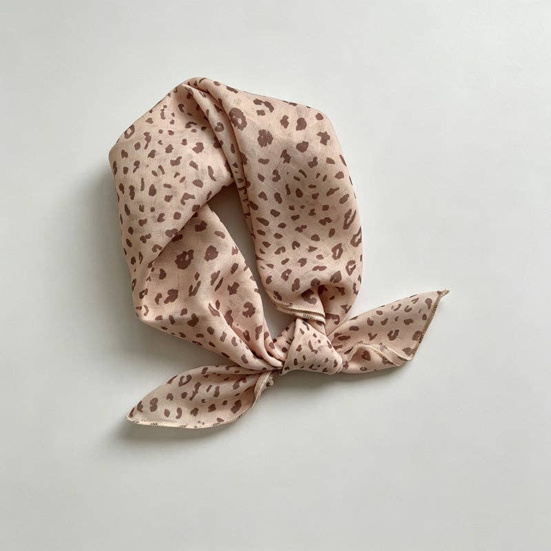 Coffee Floral Print Bandana: Style1 / OS