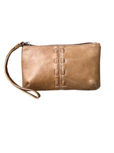 Load image into Gallery viewer, Genuine Leather Cosmetic Bag/Clutch Purse: Light Brown
