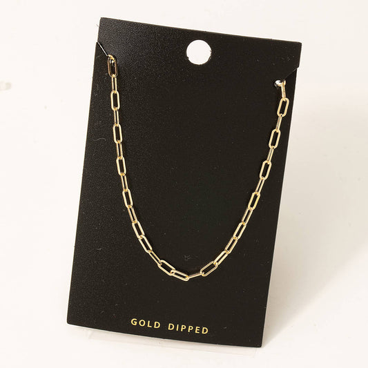 Gold Dipped Chain Link Necklace: G
