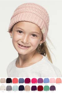 C.C Kids Solid Classic Knit Beanie: Black