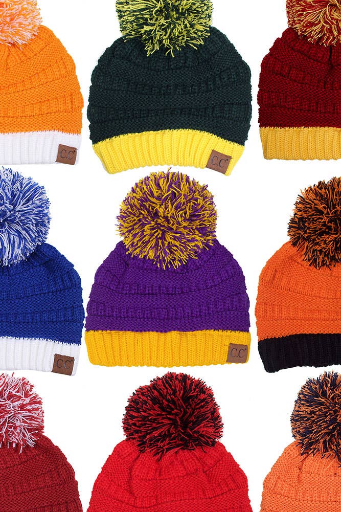 C.C Team College Color Game Day Beanie: 14. Maroon/Gold