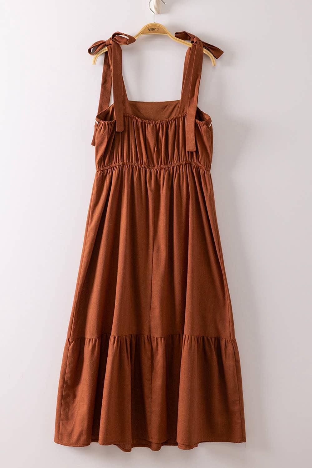 Brooklynn Embroidery Detail Midi Dress - Chocolate