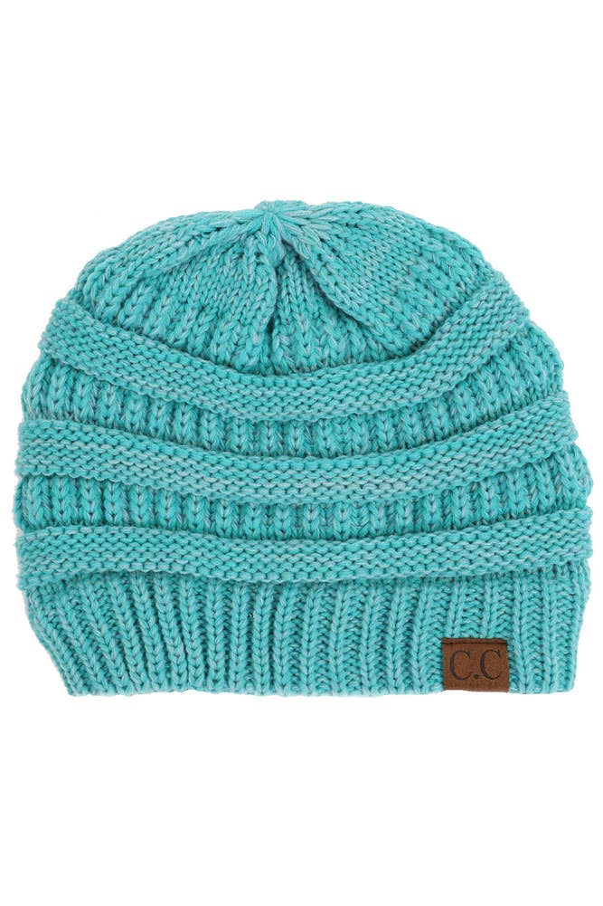 C.C Two Tone Color Knit Beanie: 005