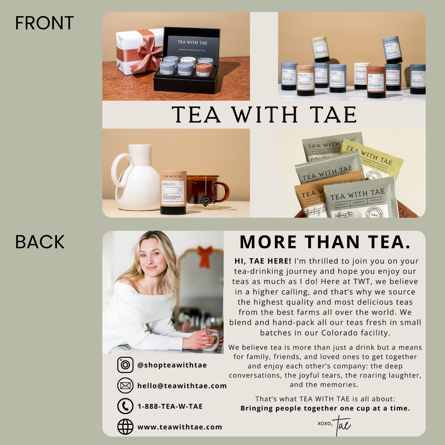 Tea with Tae Retail Display Card (FREE upon request!)