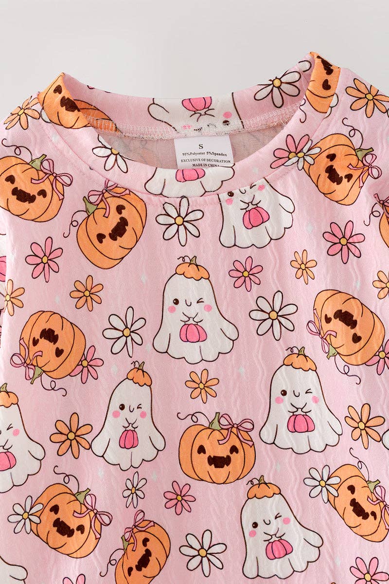 Pumpkin & ghost printed girls 2 piece set. OFG63144 AMY: 2XS
