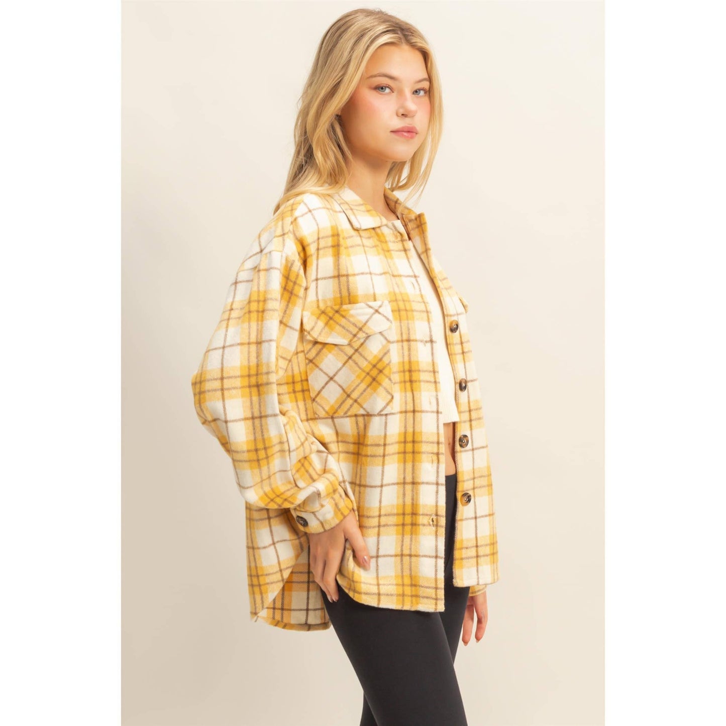 Alexandra Yellow Plaid Shacket