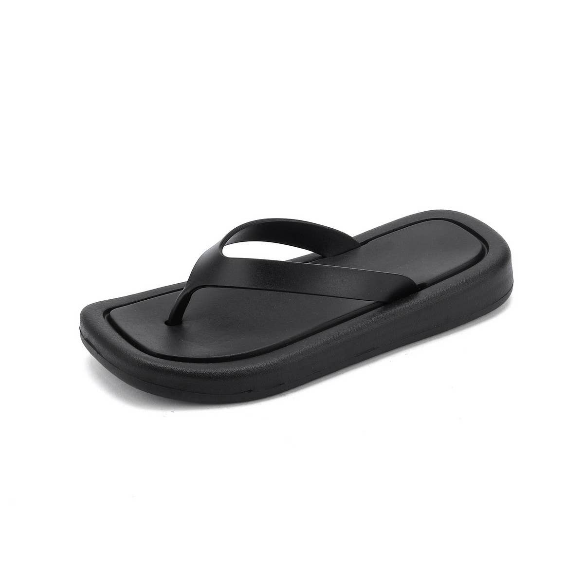 CASUAL FLIP-FLOPS BEACH SLIPPERS_CWSHS0699: Black / (7.5) 1